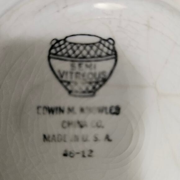 Vintage Edwin M. Knowles Floral Plates Set of 4 – Semi-Vitreous China USA 1940s - Picture 3 of 6